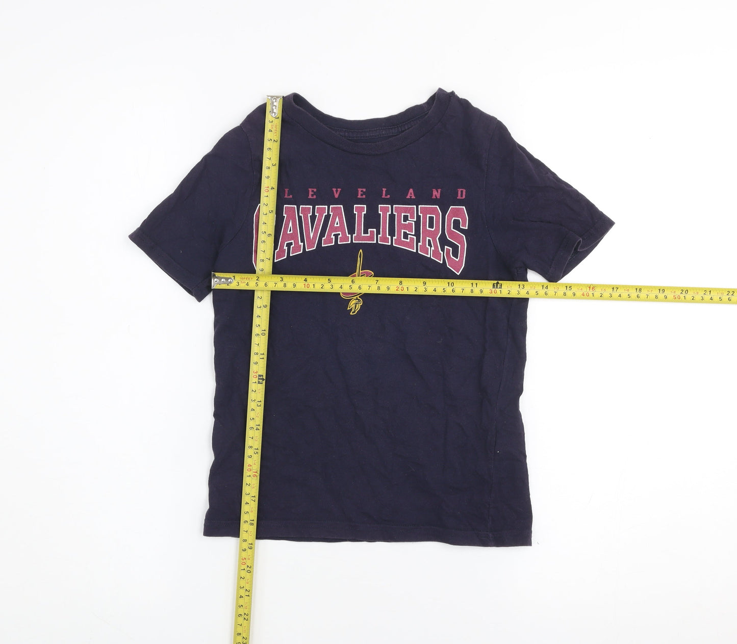 NBA Boys Cleveland Cavaliers Navy Blue Cotton Short Sleeve T-Shirt 6-7 Years