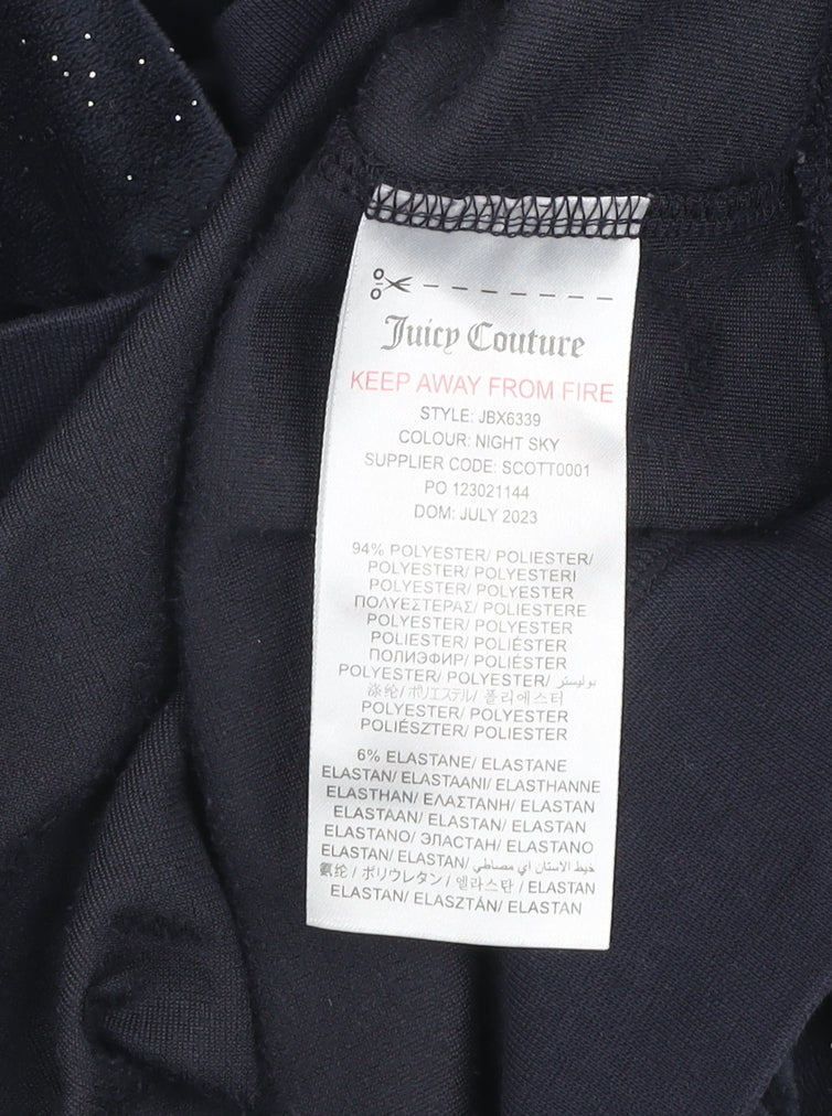 Juicy Couture Girls Blue Velour Glitter Logo Pullover Hoodie 14-15 Years