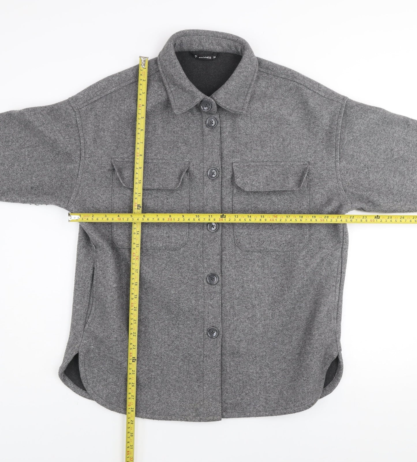 Dunnes Mens Grey Basic Button Fleece Jacket Size S