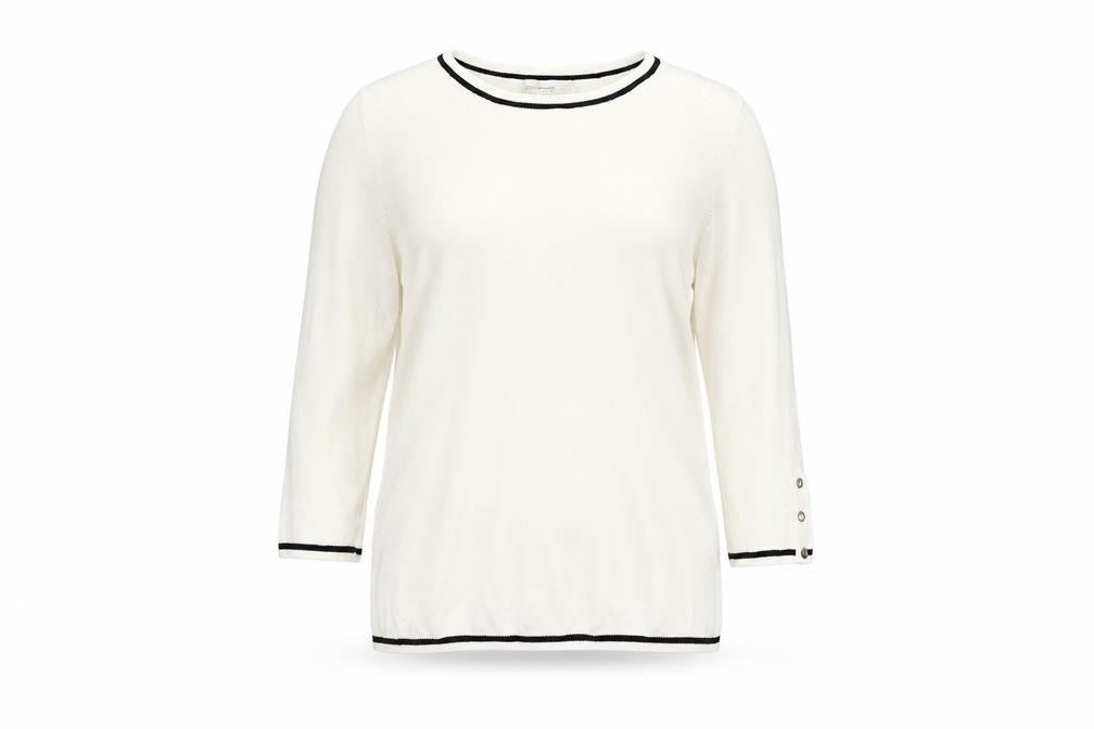 Stradivarius Women Ivory Crew Neck Pullover Jumper Size 12