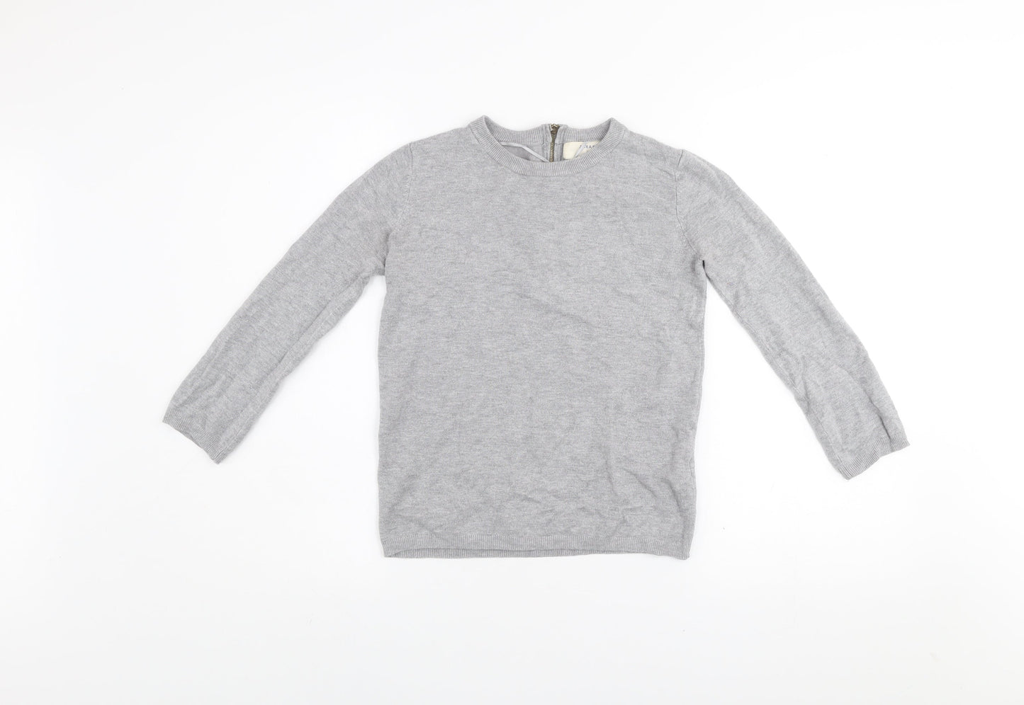 Zara Women Grey Knit Long Sleeve Crew Neck Pullover Jumper Size S