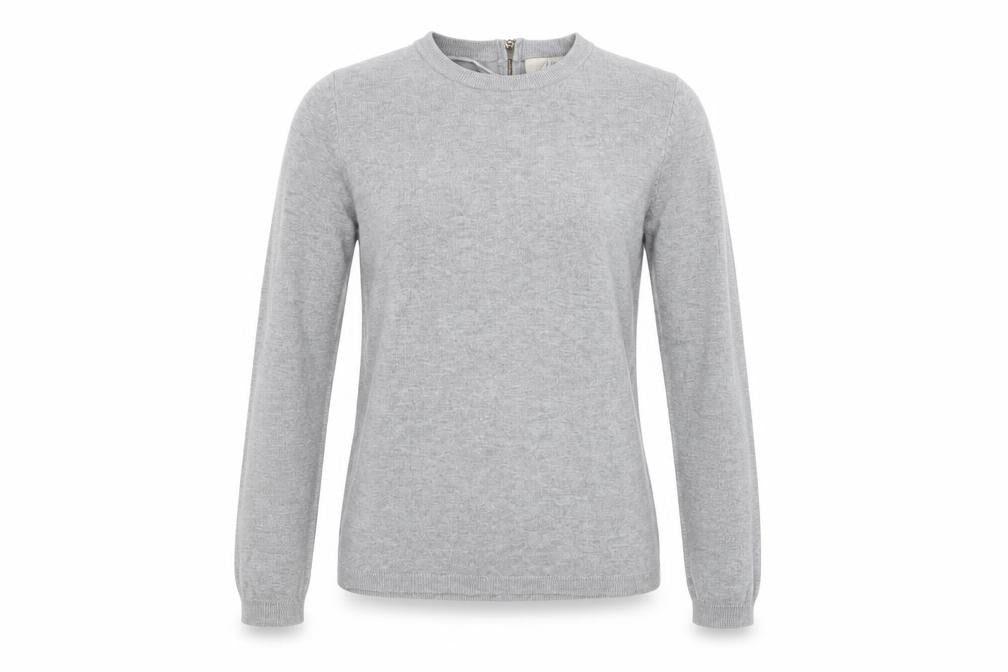 Zara Women Grey Knit Long Sleeve Crew Neck Pullover Jumper Size S