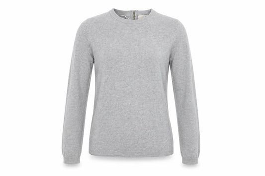 Zara Women Grey Knit Long Sleeve Crew Neck Pullover Jumper Size S