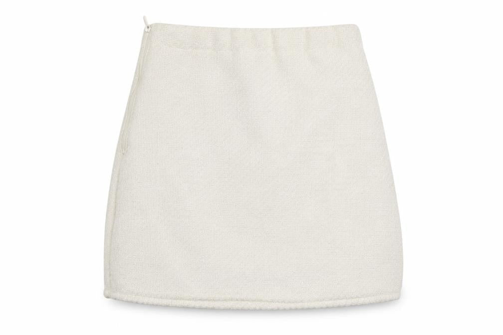 H&M Girls Ivory Mini A-Line Skirt Size 9-10 Years Polyester Zip Fasten