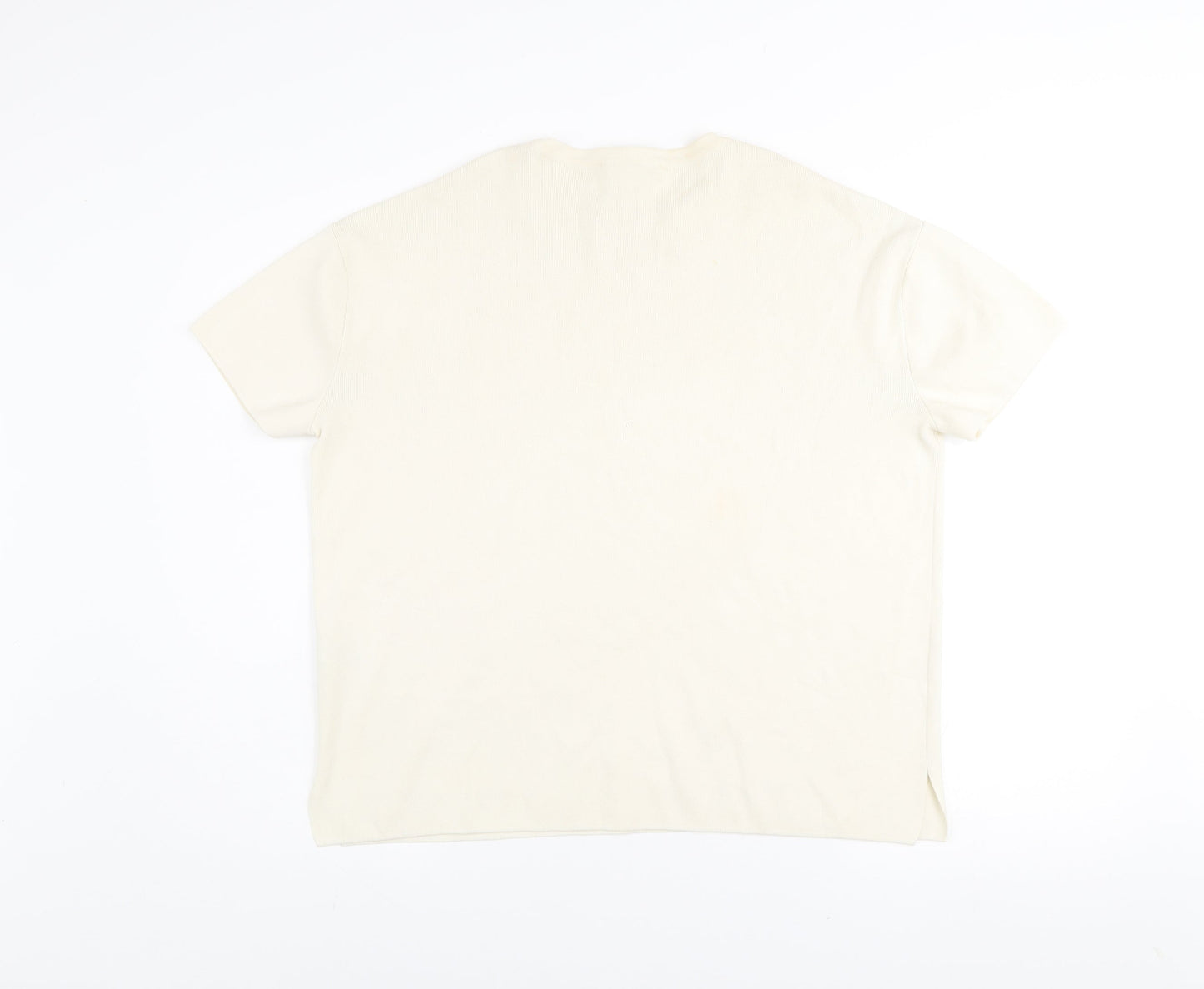 Zara Women Ivory Short Sleeve Basic Knit T-Shirt Size S