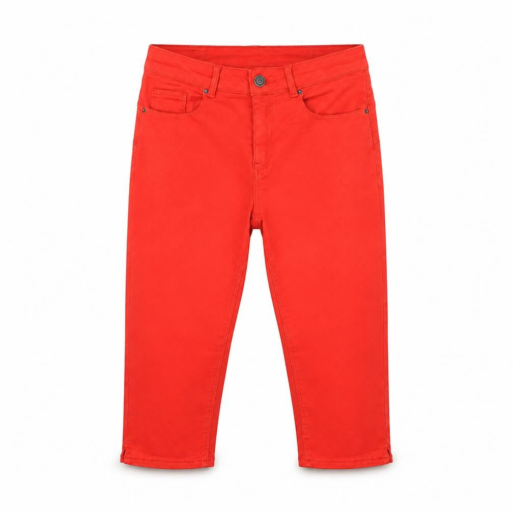 Vero Moda Women's Red Mid Rise Slim Cropped Jeans M