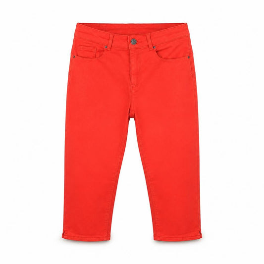 Vero Moda Women's Red Mid Rise Slim Cropped Jeans M
