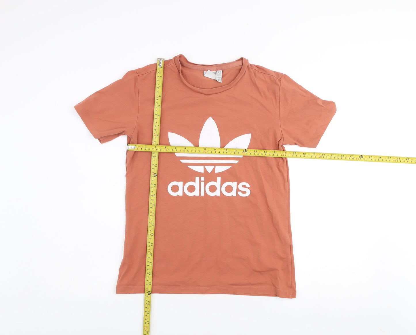 Adidas Women's Brown Trefoil Logo T-Shirt Size 10 Cotton Blend