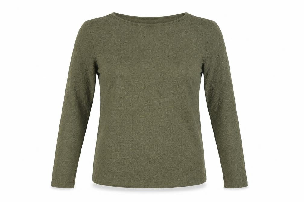 Mango Women Green Long Sleeve Crew Neck Knit Pullover Jumper Size L