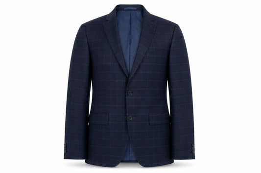 Moss London Men's Blue Checked Slim Fit Blazer Jacket 40 Short