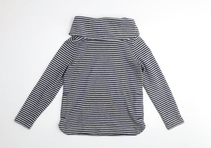 Tommy Hilfiger Women's Blue Striped Cowl Neck Pullover Jumper XS