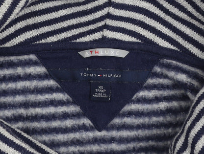Tommy Hilfiger Women's Blue Striped Cowl Neck Pullover Jumper XS