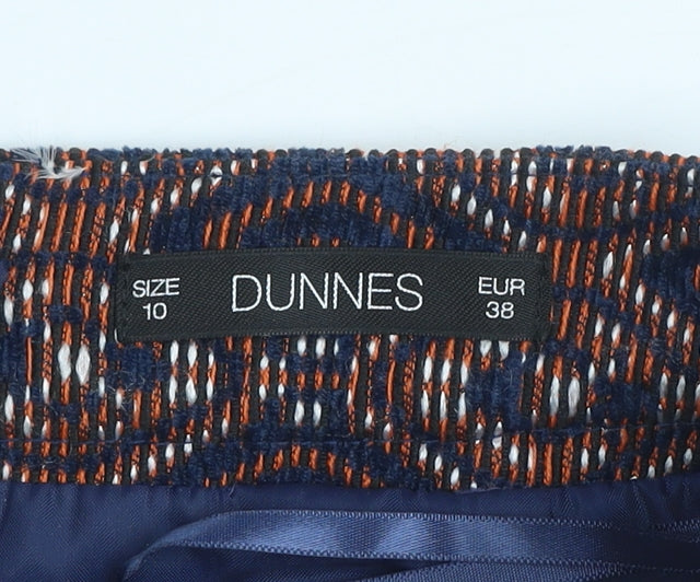 Dunnes Women’s Navy & Rust Geometric Straight Skirt Size 10