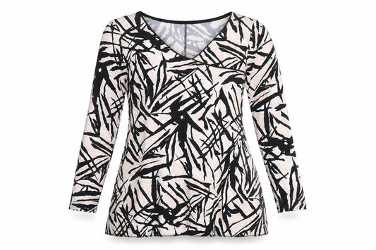 Yoel Collection Women's Multicoloured Tunic Blouse S Long Sleeve V-Neck