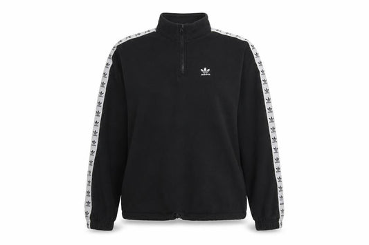 Adidas Womens Black 1/4 Zip Sweatshirt Size 10 Cotton Blend