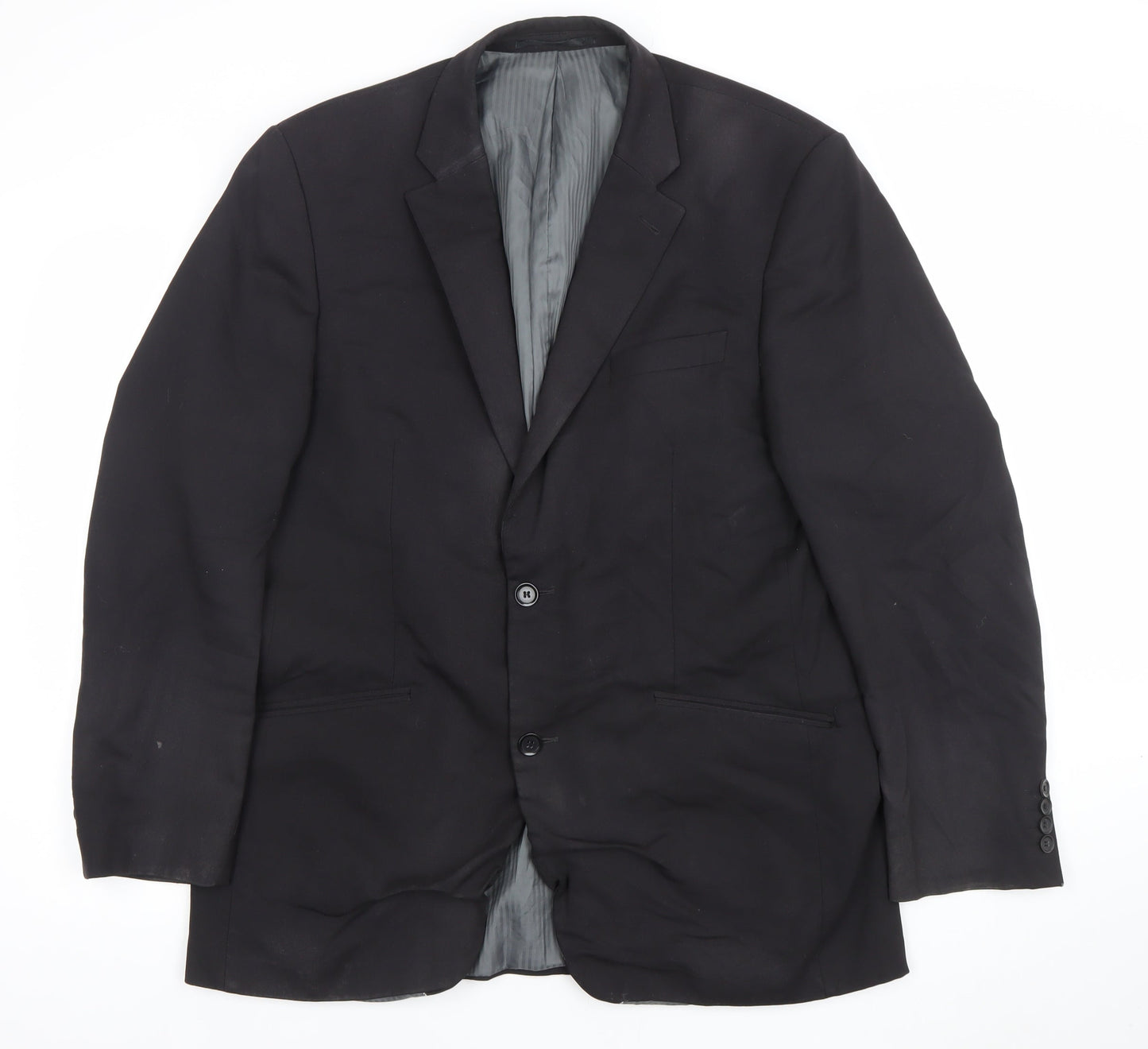 Brook Taverner Men's Black Wool Blend 42R Classic Two-Button Blazer