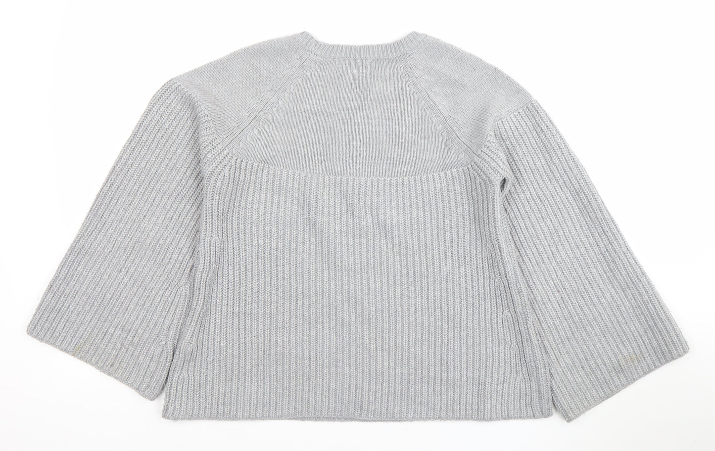 Red Herring Women’s Grey Acrylic Jumper Size 10 Crew Neck Knit