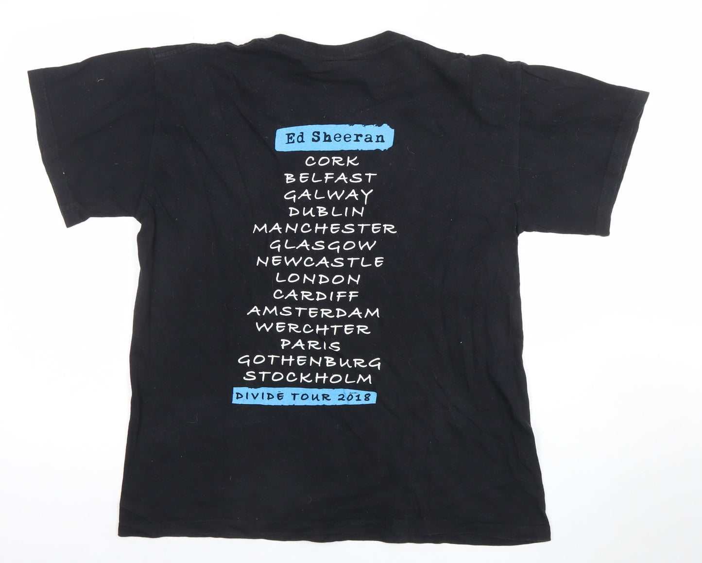 Keya Women's Black Ed Sheeran Divide Tour 2018 Cotton T-Shirt M
