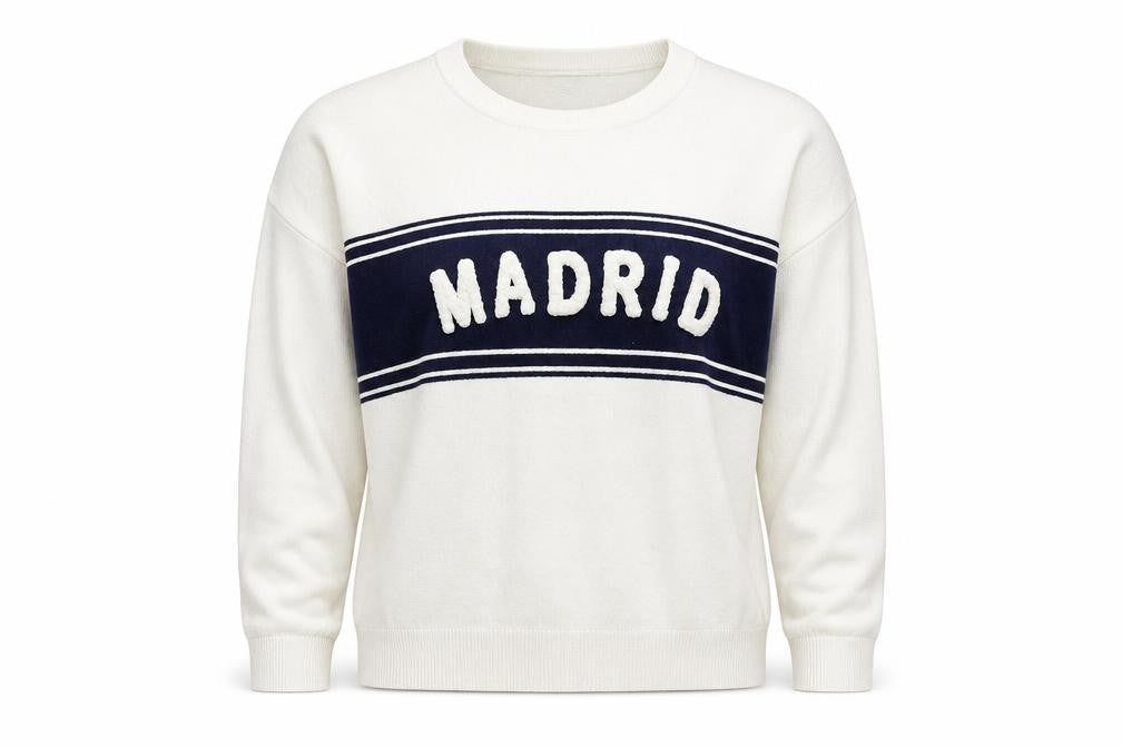 Primark Women’s White Madrid Pullover Jumper XL Crew Neck Knit