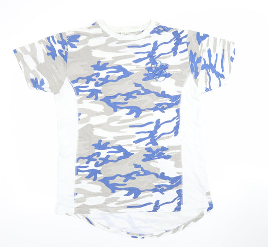 Billionaire Boys Club Mens Blue Grey Camouflage Cotton T-Shirt Size M