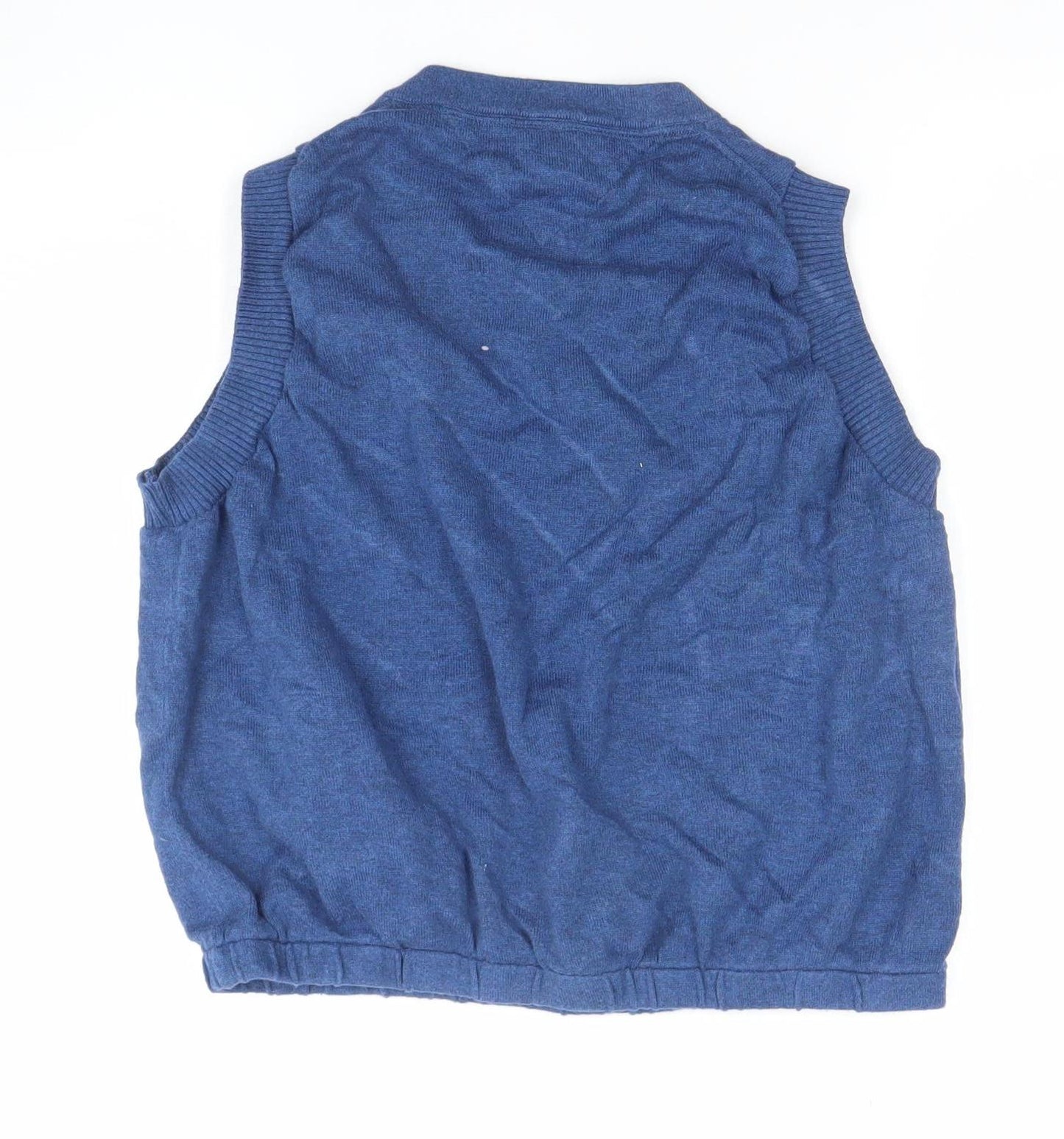 Tommy Hilfiger Women's Blue V-Neck Cotton Sleeveless Jumper Vest L