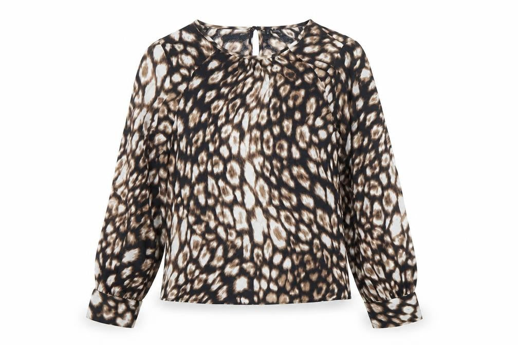 Vero Moda Women's Brown Animal Print Chiffon Blouse Size S