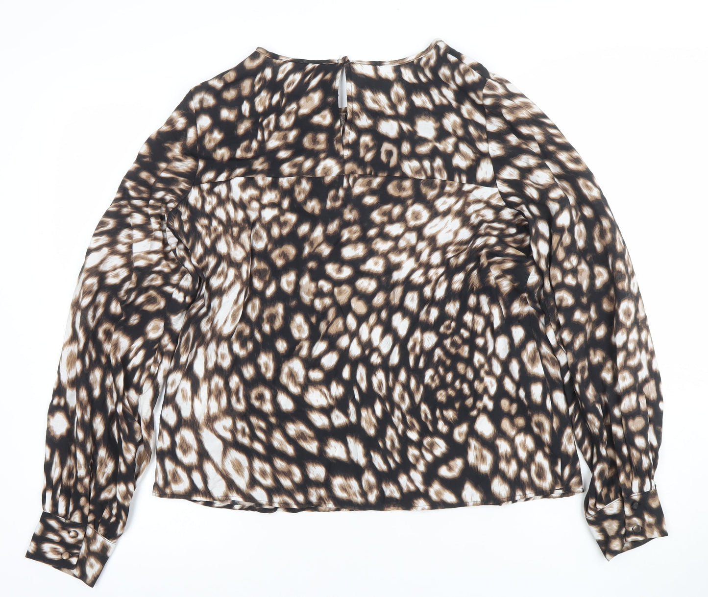 Vero Moda Women's Brown Animal Print Chiffon Blouse Size S
