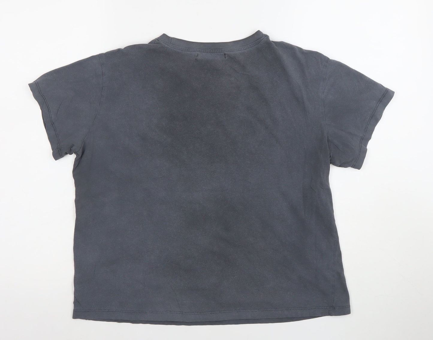 PULL&BEAR Womens Black Graphic Montana T-Shirt Size 12 Regular Fit