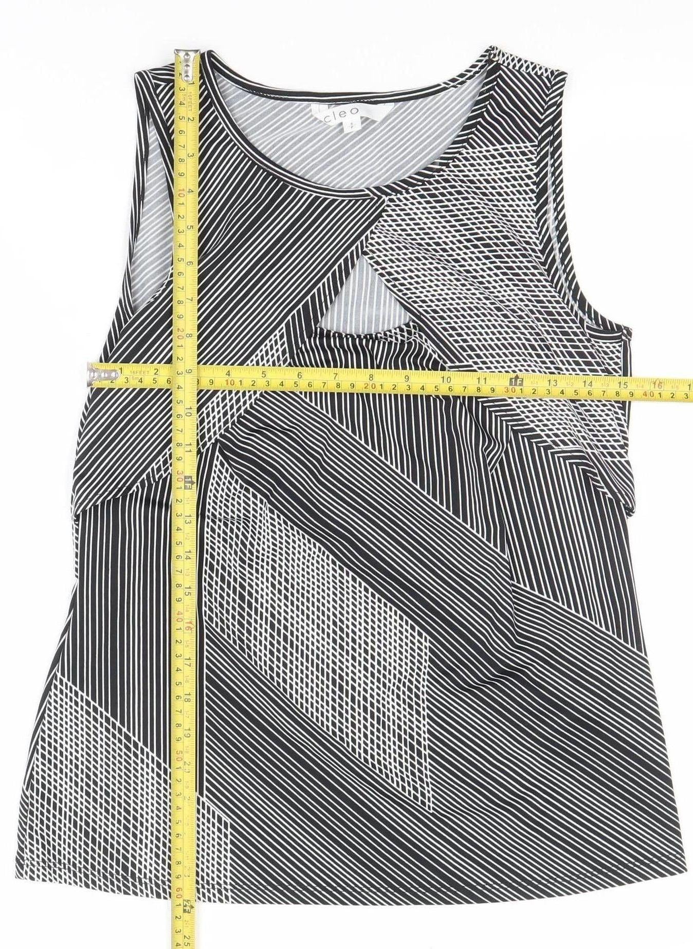 Cleo Women’s Black Striped Sleeveless Tank Top S