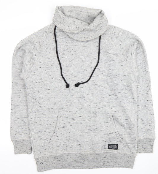 Pull & Bear Women's Grey Cowl Neck Pullover Hoodie Size S