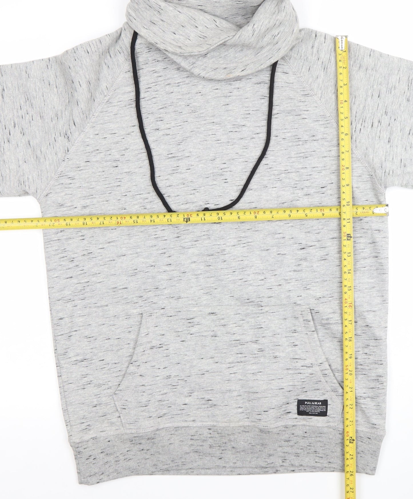 Pull & Bear Women's Grey Cowl Neck Pullover Hoodie Size S