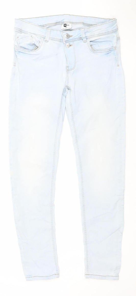 Everme Women’s Light Blue Skinny Jeans UK 16 Mid Rise Stretch Denim