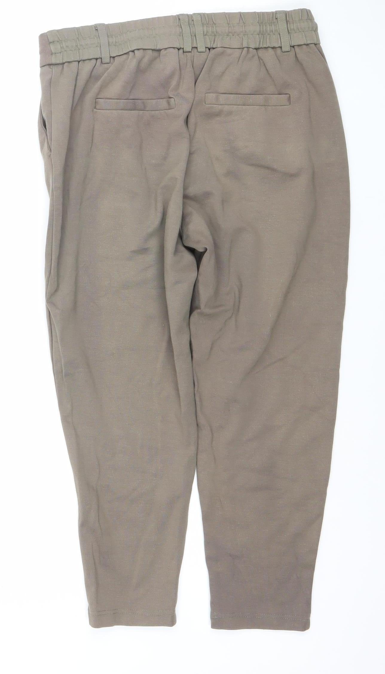 ONLY Women's Brown Jogger Trousers M Elastic Waist Casual