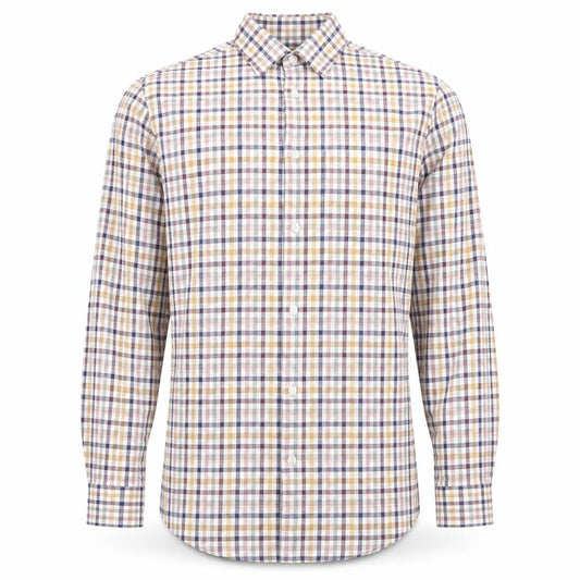 Marks & Spencer Men's Multicoloured Check Cotton Shirt 14.5in Regular Fit
