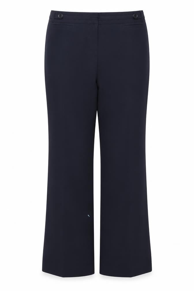 Dunnes Women Navy Blue Size 14 Polyester Straight Leg Trousers
