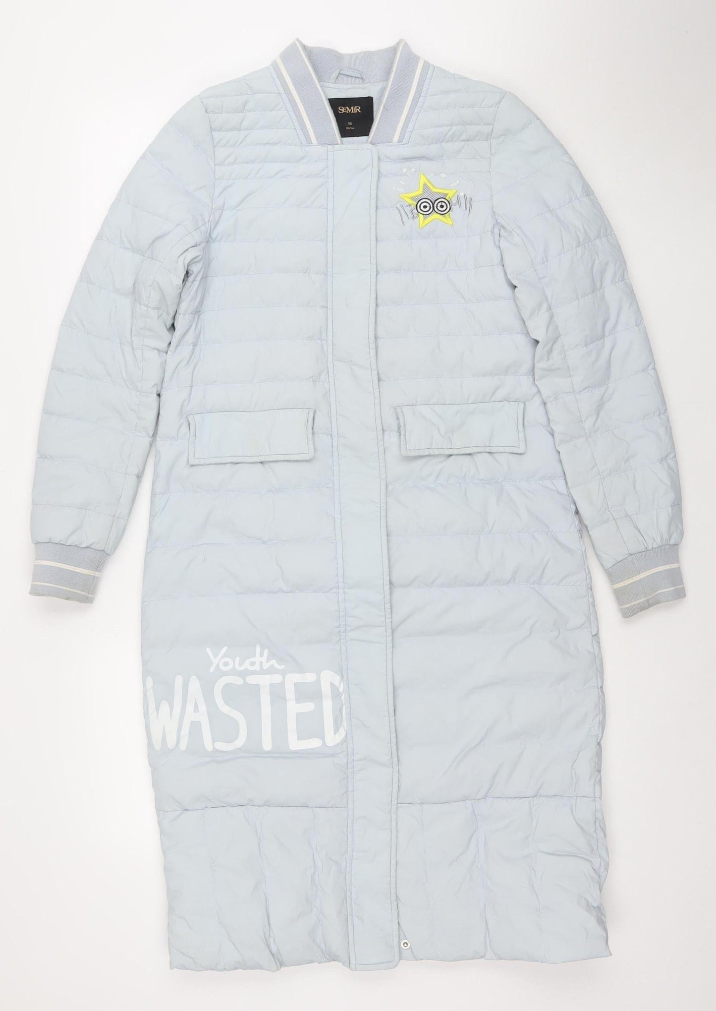 Semir Women Blue XS Long Puffer Coat Youth Street Style