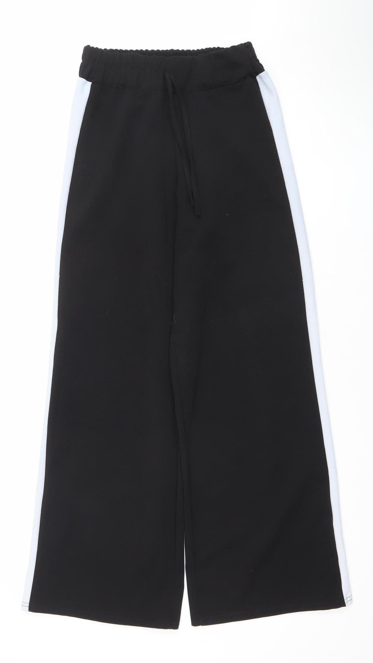 Misspap Women's Black Jogger Trousers Size 8 Elastic Waist Polyester Blend