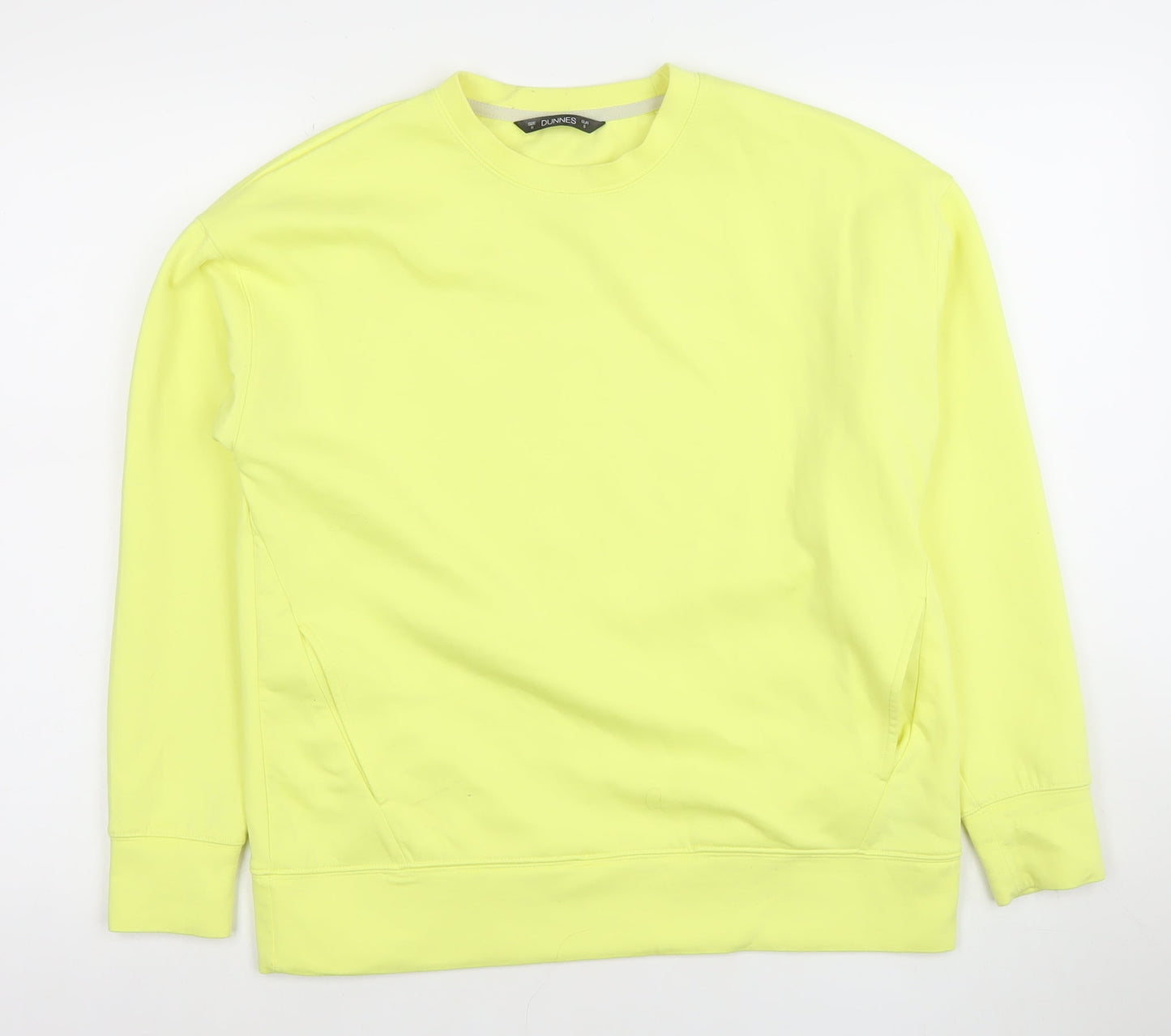 Dunnes Women Yellow Crew Neck Pullover Sweatshirt Size S