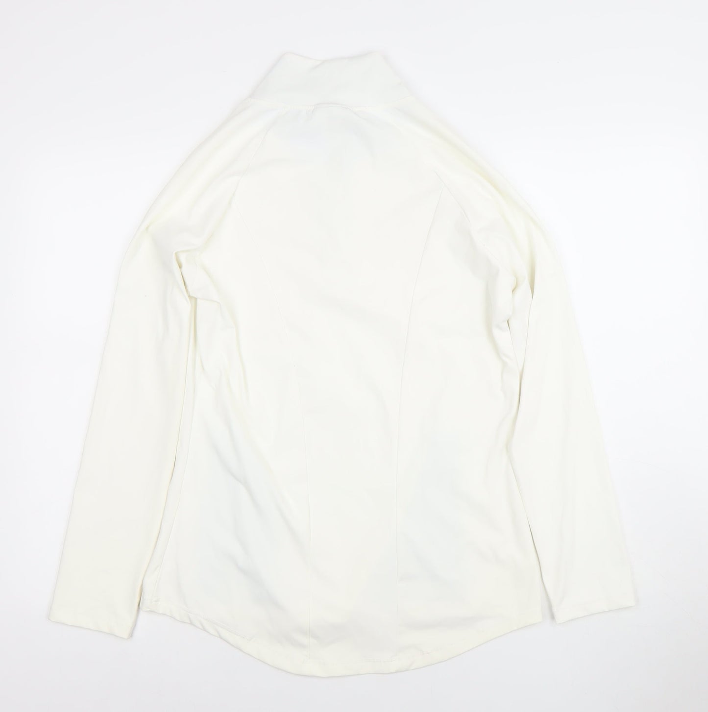 I-SPY Womens Ivory 1/4 Zip Long Sleeve Pullover Sweatshirt Size 10