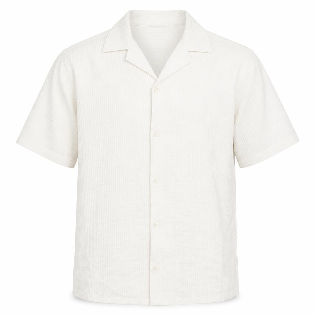 River Island Men's Ivory Short Sleeve Button-Up Shirt Size S