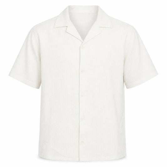 River Island Men's Ivory Short Sleeve Button-Up Shirt Size S