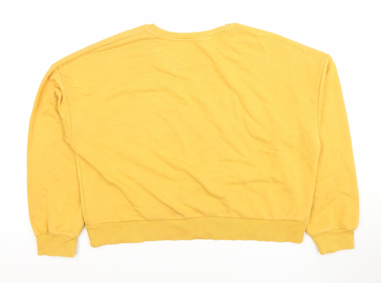 New Look Womens Yellow Detroit League Cotton Sweatshirt UK 12