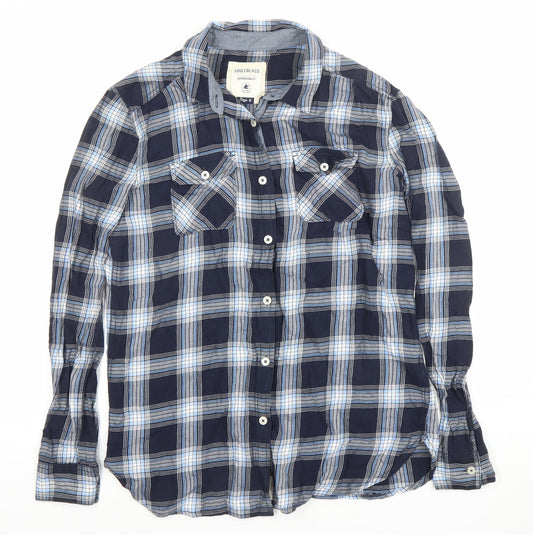 SoulCal & Co Womens Blue Plaid Button-Up Long Sleeve Shirt Size 8