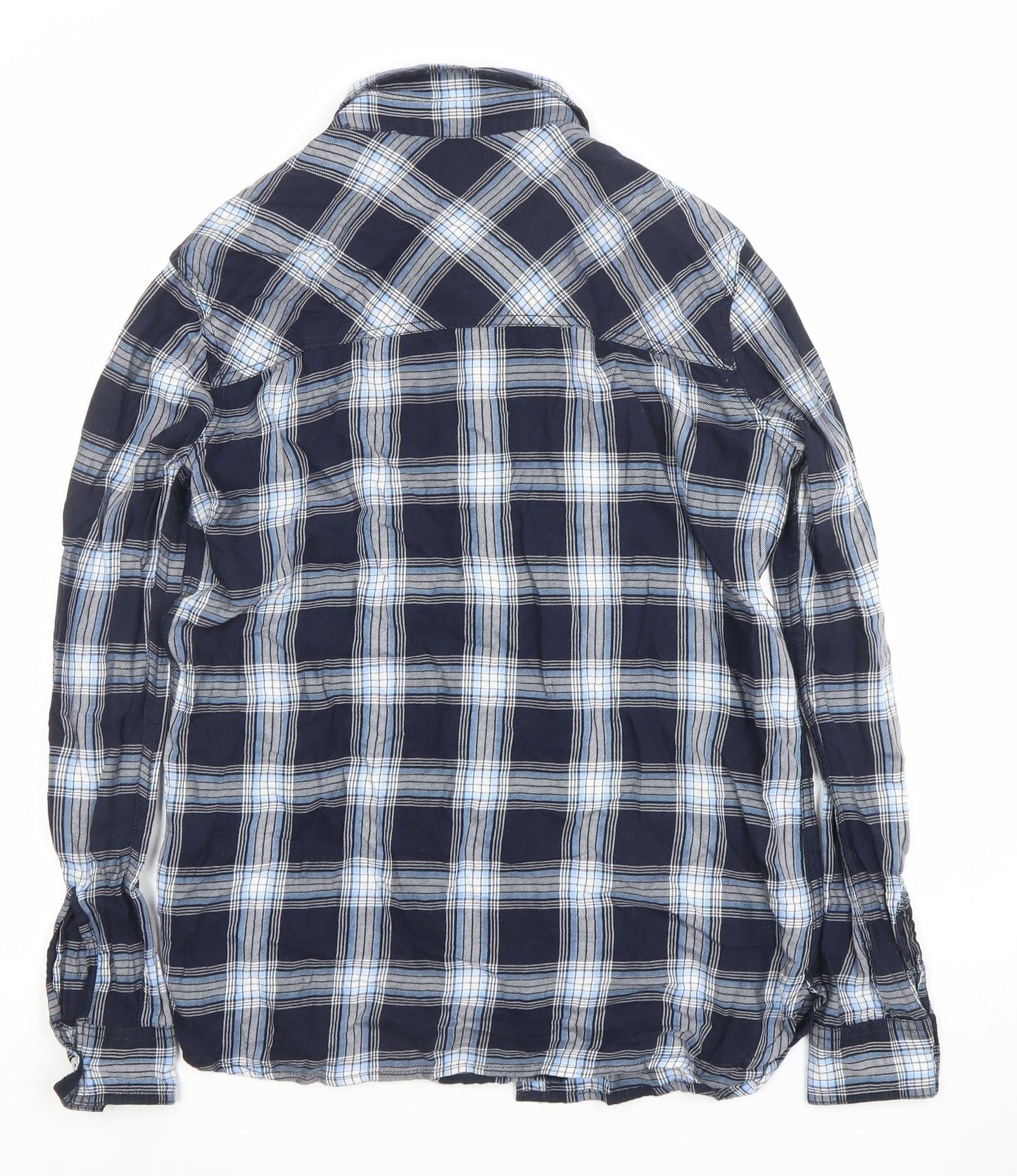 SoulCal & Co Womens Blue Plaid Button-Up Long Sleeve Shirt Size 8
