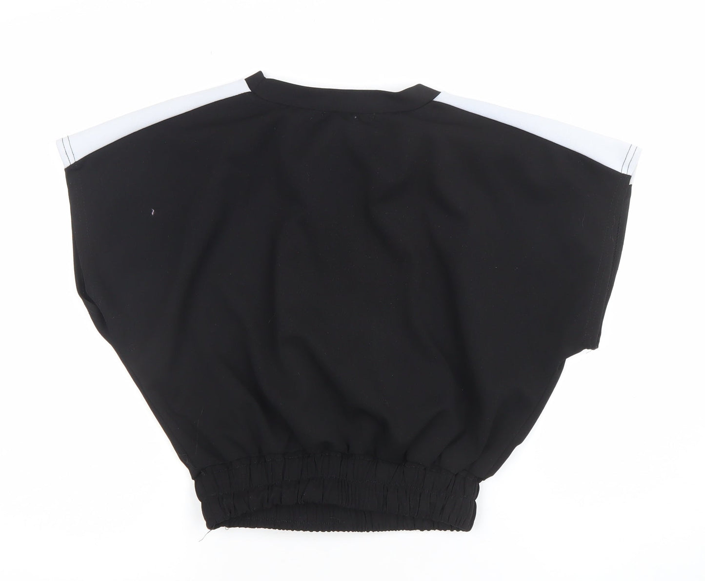 Misspap Women's Black Cropped Relaxed Jersey T-Shirt UK 8