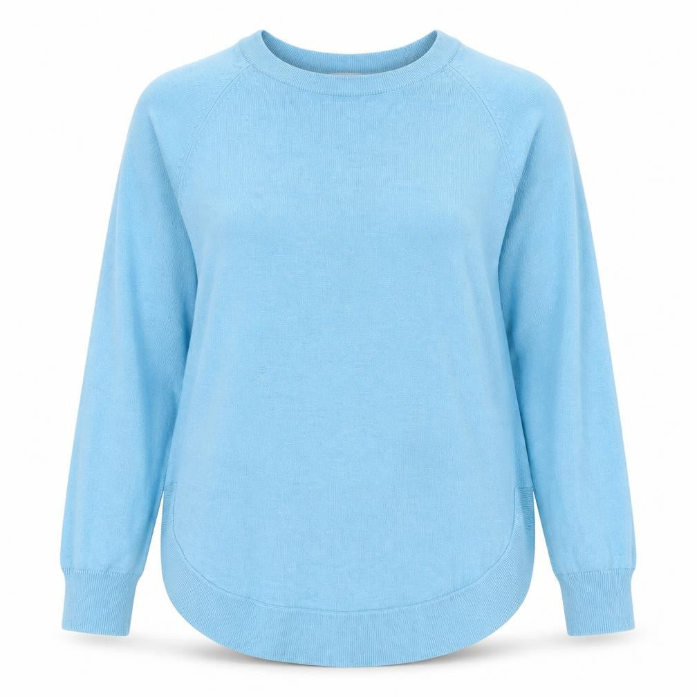 Gallery Women Blue Crew Neck Lightweight Long Sleeve Pullover Jumper Size S