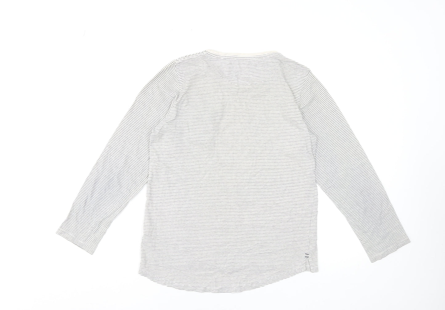 Next Boys White Striped Long Sleeve Cotton T-Shirt 12 Years