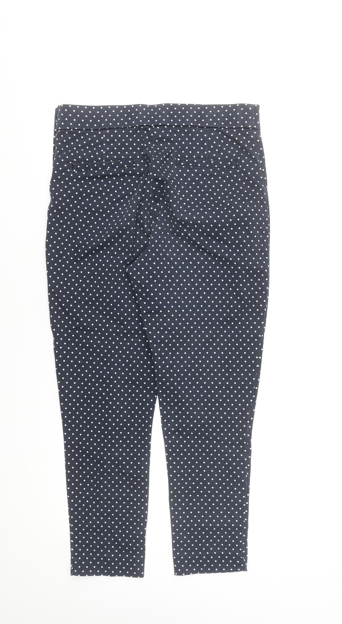Savida Women's Navy Polka Dot Slim Trousers Size 10