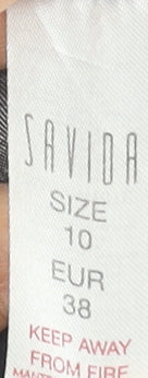Savida Women's Navy Polka Dot Slim Trousers Size 10