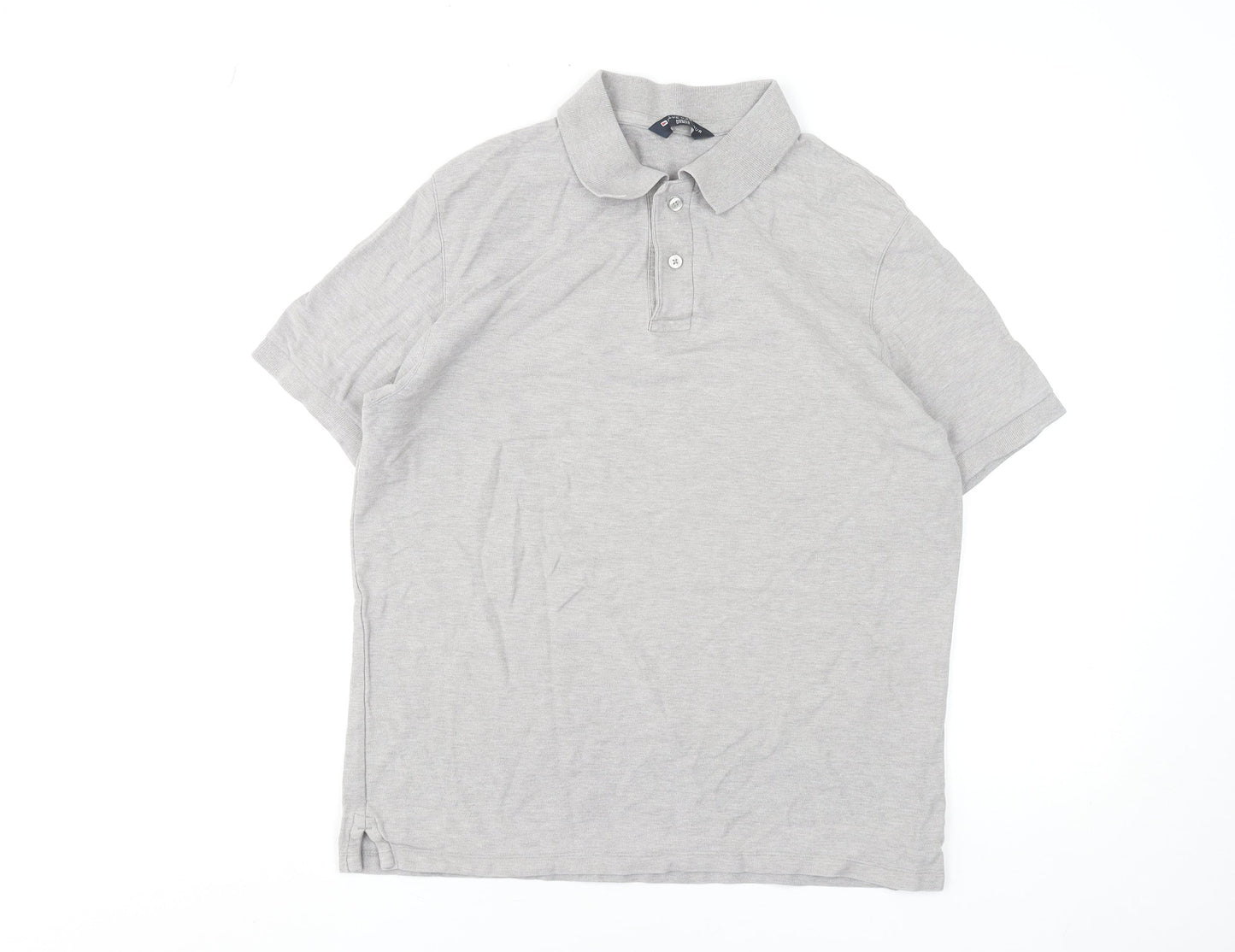 Marks and Spencer Men's Grey Cotton Polo Shirt Size M Regular Fit